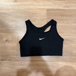 Nike Women's Black Sports Bra with White Logo